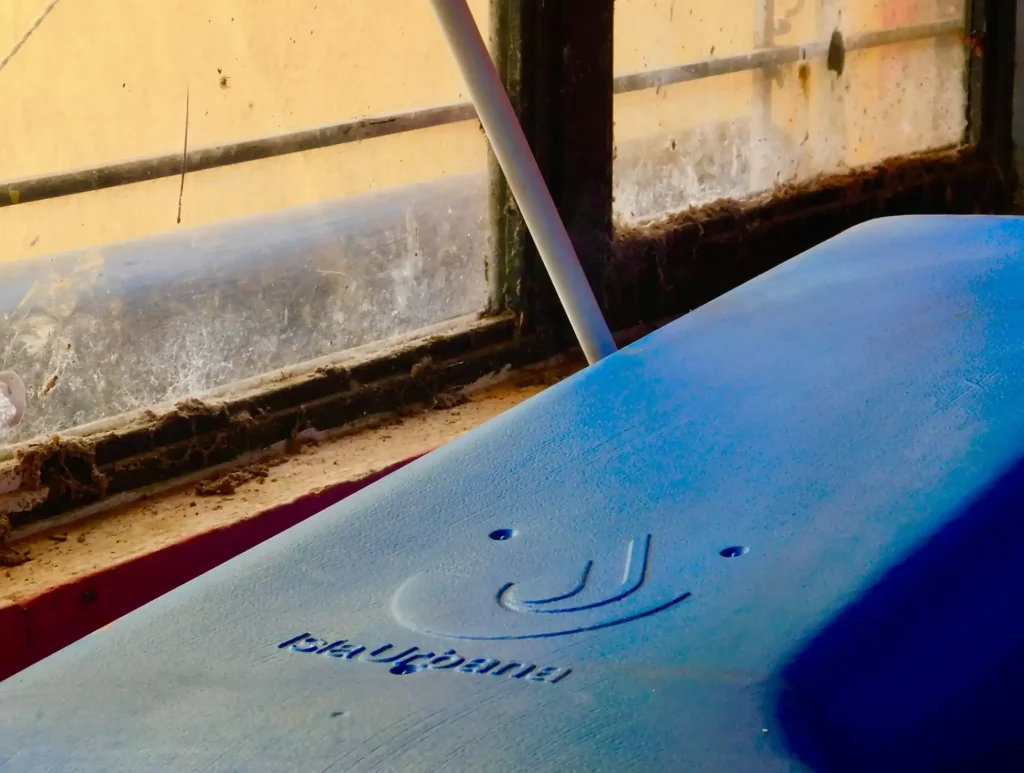 Mexico City. The logo of Isla Urbana over the "Tlaloque" which is the one who separates the first minutes of rain in a rainwater harvesting system.